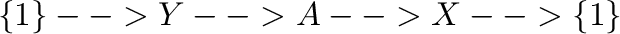 $\{1\} --> Y --> A --> X --> \{1\}$