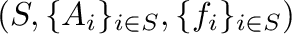 $(S, \{A_{i}\}_{i\in S}, \{f_{i}\}_{i\in S} ) $