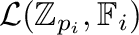$\mathcal{L}({\mathbb{Z}}_{p_i}, {\mathbb{F}}_i)$
